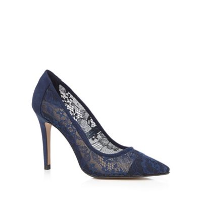 J by Jasper Conran Blue floral lace high court shoes